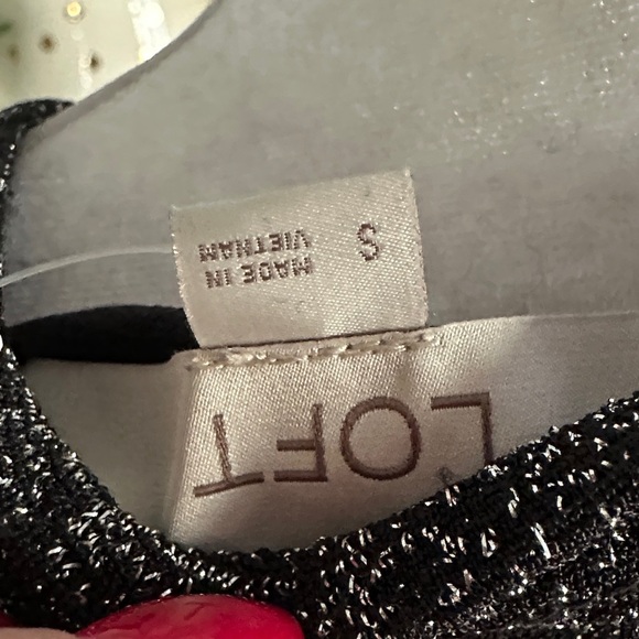 LOFT Textured Black Long Sleeve Dress - Picture 9 of 11